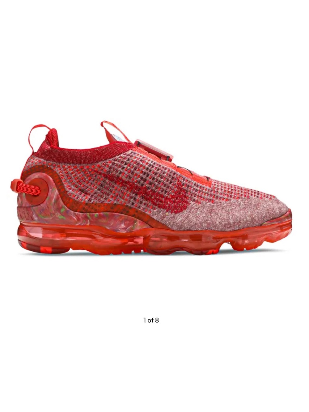 Nike VaporMax Flyknit Slip-On Sneakers Team Red/Gym Red-Flash Crimson size 9.5